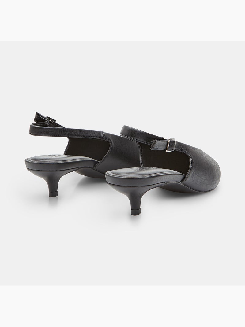 Escarpins slingback avec bride réglable Bata Noir - Kiabi
