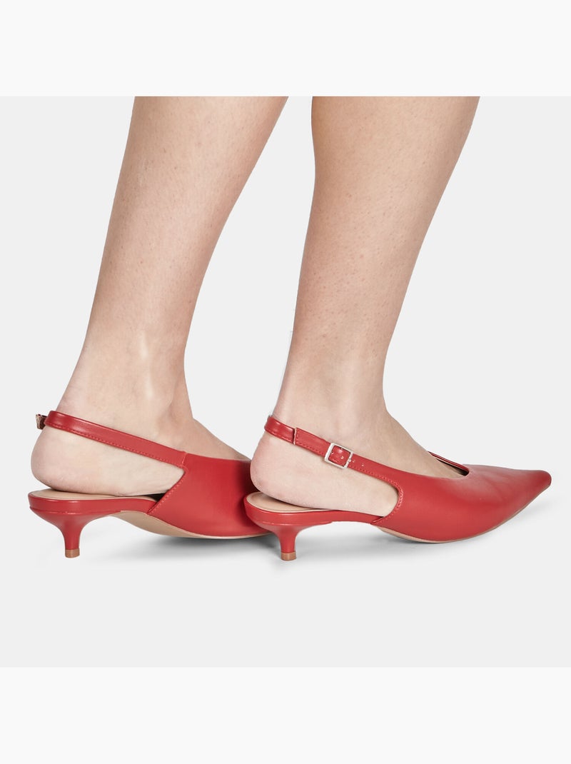 Escarpins slingback avec bride réglable Bata Rouge - Kiabi