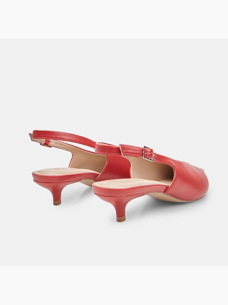 Escarpins slingback avec bride réglable Bata Rouge - Kiabi