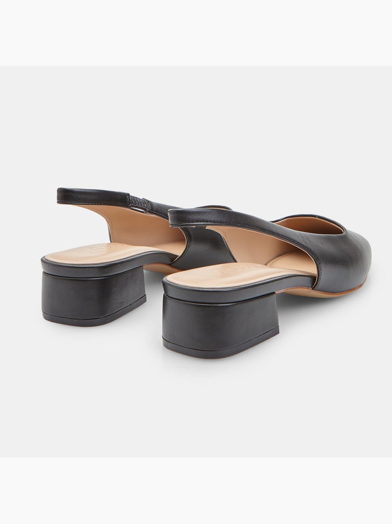 Escarpins slingback avec talon bloc Noir - Kiabi