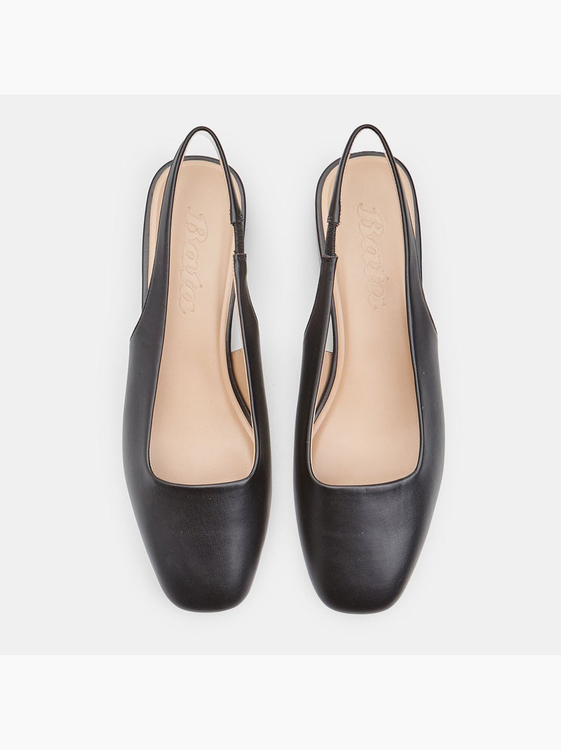 Escarpins slingback avec talon bloc Noir - Kiabi