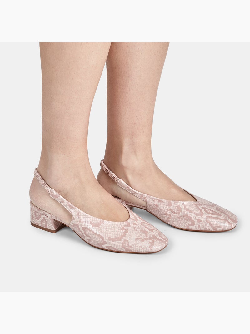 Escarpins slingback avec talon bloc Rose - Kiabi