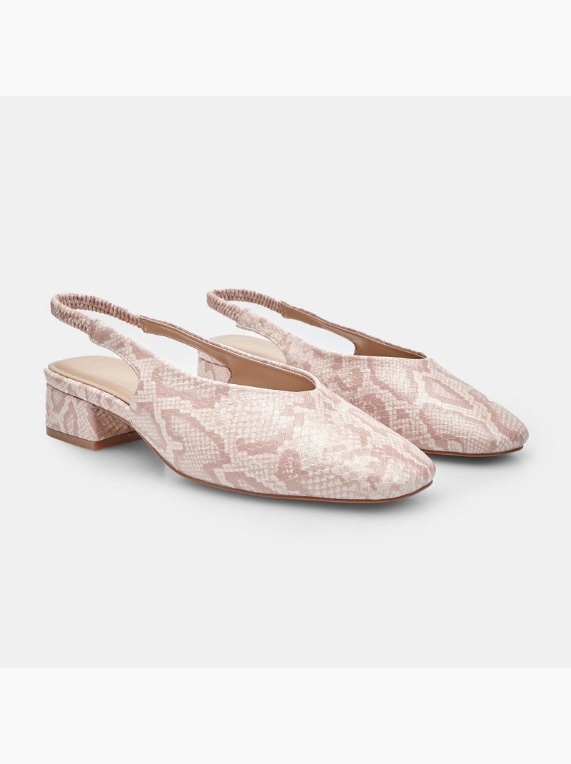 Escarpins slingback avec talon bloc Rose - Kiabi