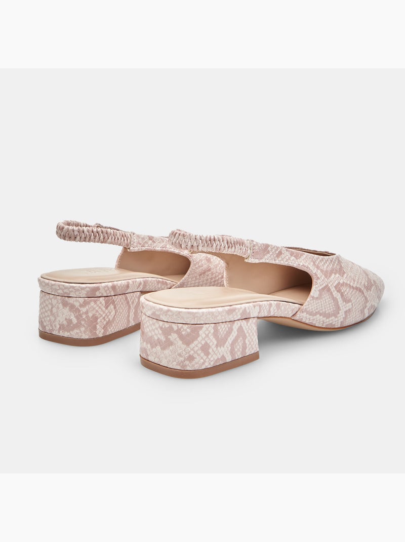 Escarpins slingback avec talon bloc Rose - Kiabi