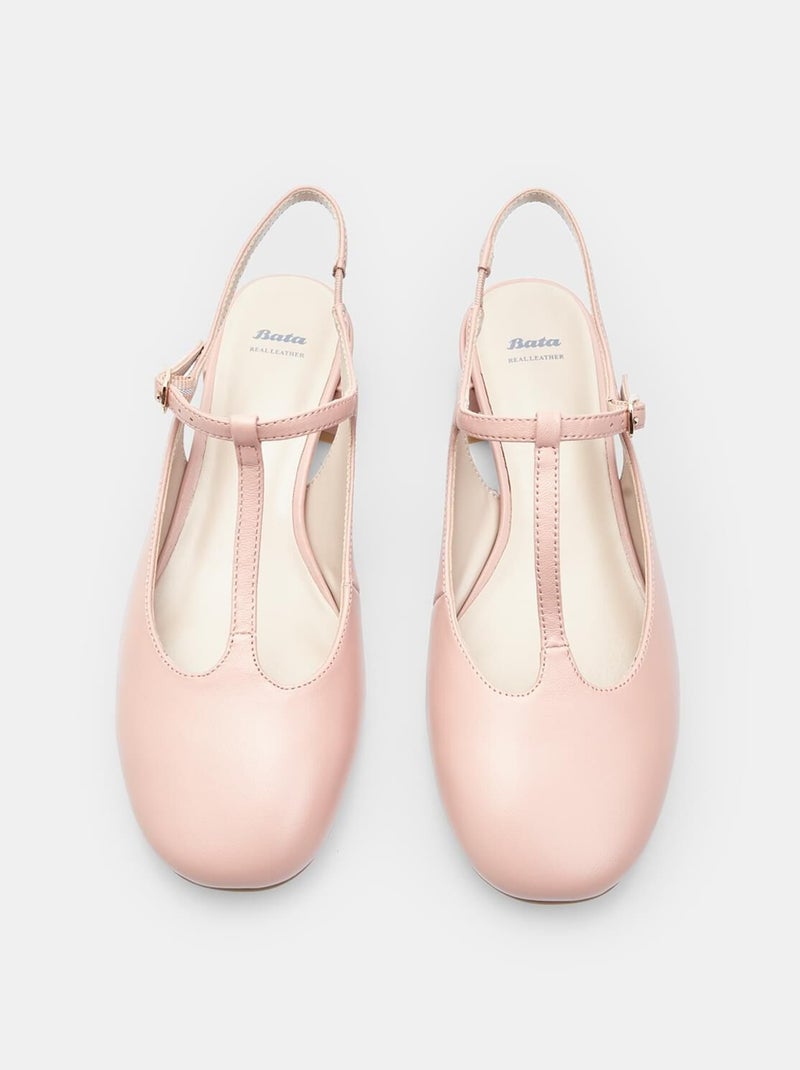 Escarpins slingback en cuir confortables  BATA Beige - Kiabi