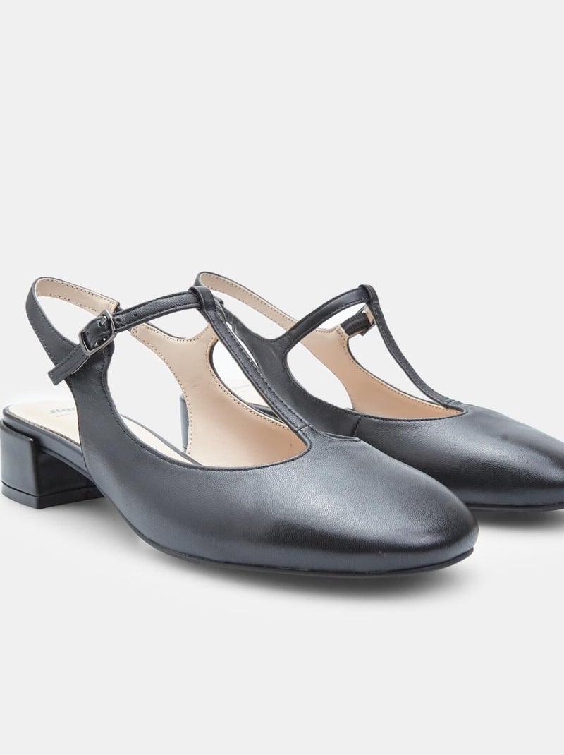 Escarpins slingback en cuir confortables  BATA Noir - Kiabi