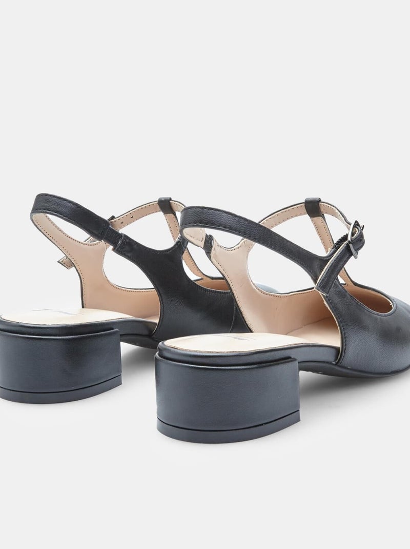 Escarpins slingback en cuir confortables  BATA Noir - Kiabi