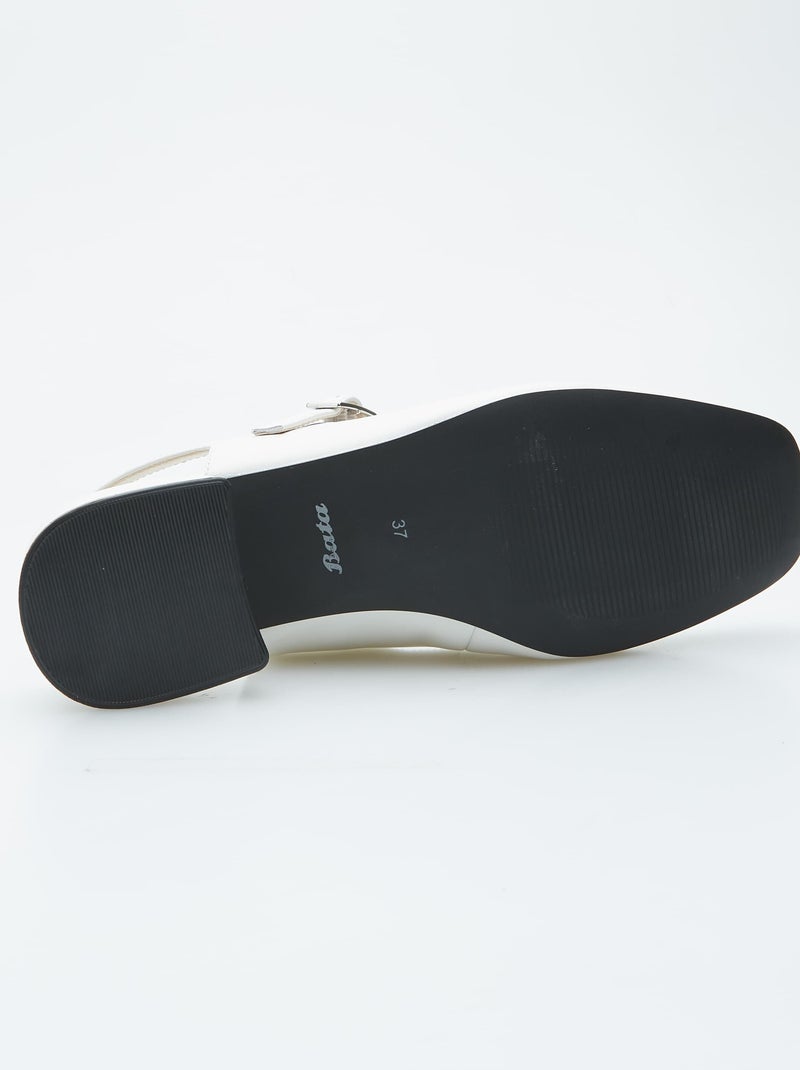Escarpins slingback en cuir pour femme BATA Blanc - Kiabi