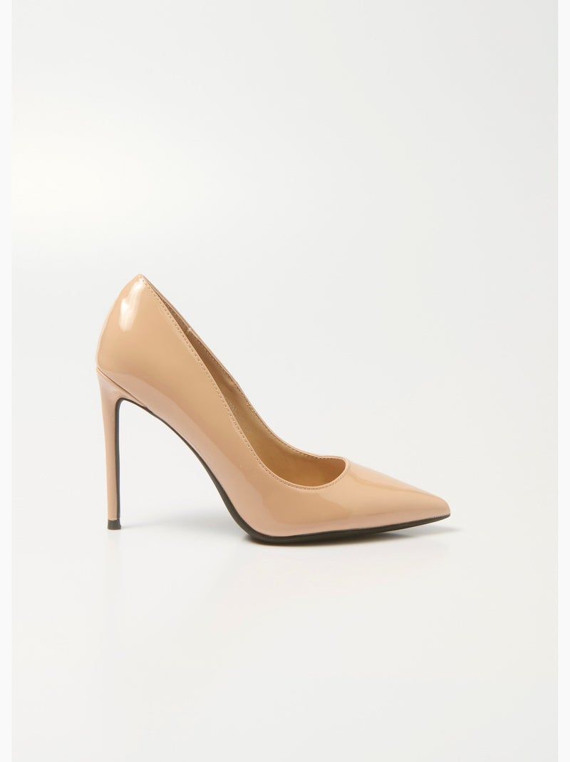 Escarpins stiletto vernis talon aiguille - AFIBEL Beige - Kiabi