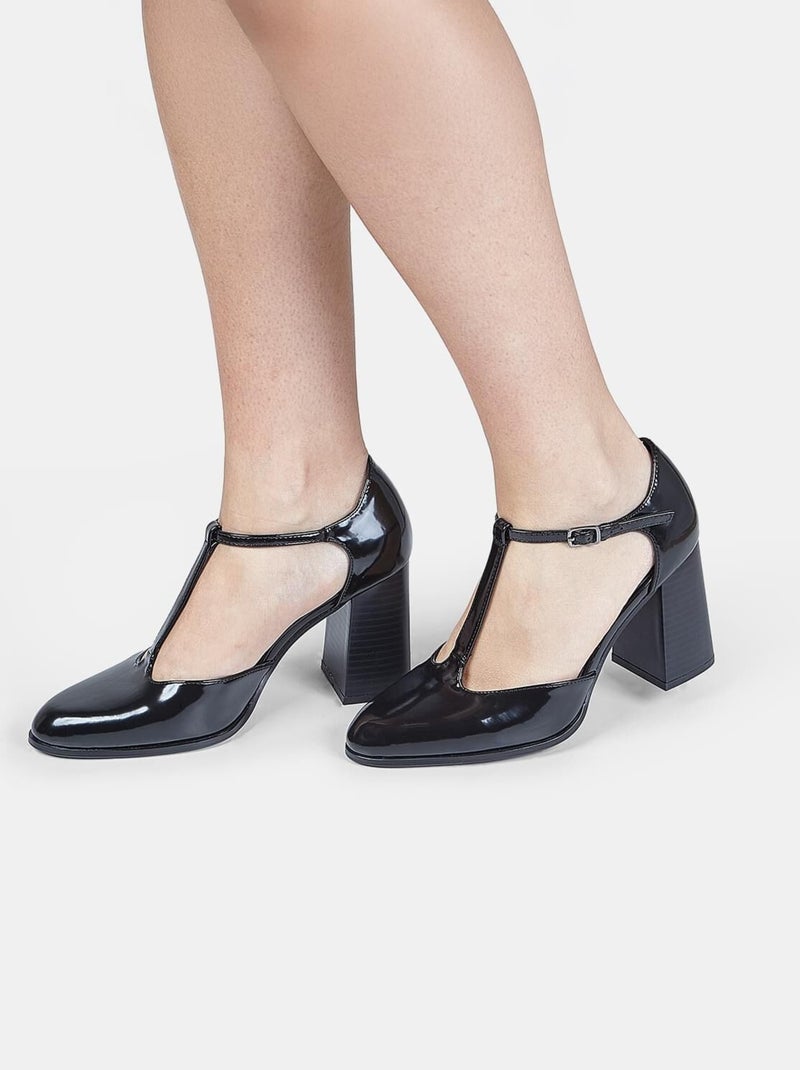 Escarpins T-bar  avec pointe BATA Noir - Kiabi