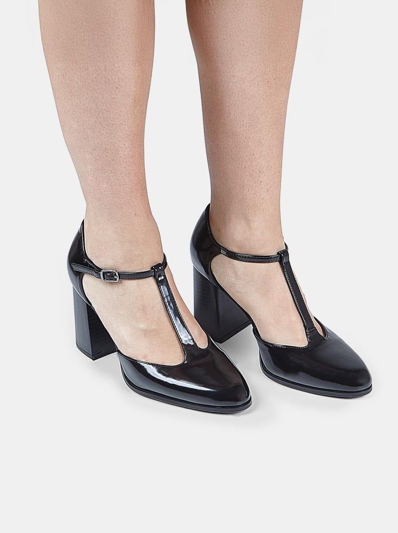 Escarpins T-bar  avec pointe BATA Noir - Kiabi