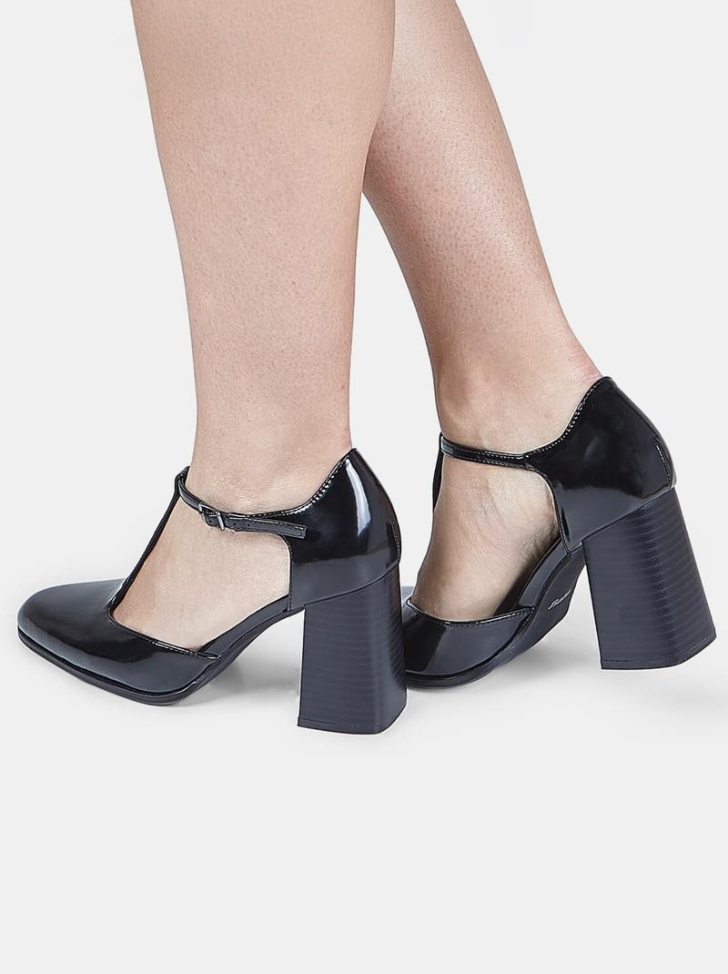 Escarpins T-bar  avec pointe BATA Noir - Kiabi