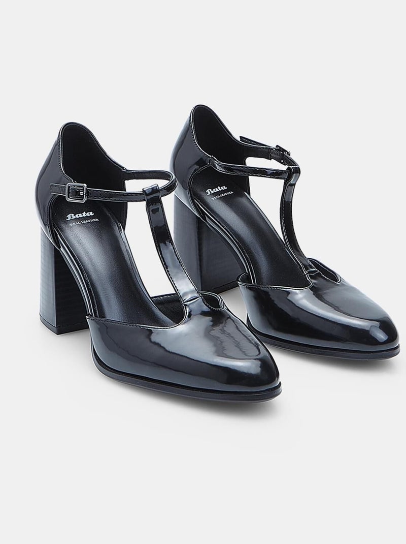 Escarpins T-bar  avec pointe BATA Noir - Kiabi