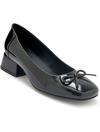 Escarpins vernis talon bloc