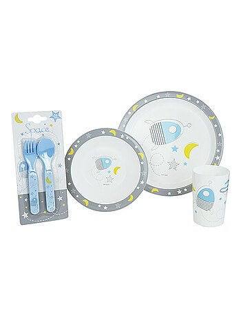 ESPACE LOT DE 4 PCS (VERRE, BOL, COUVERTS ET ASSIETTE)