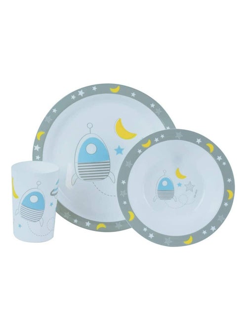 ESPACE LOT DE 4 PCS (VERRE, BOL, COUVERTS ET ASSIETTE) - Kiabi