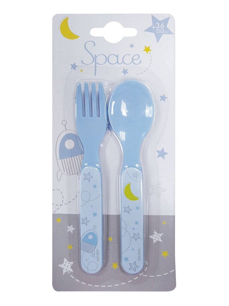 ESPACE LOT DE 4 PCS (VERRE, BOL, COUVERTS ET ASSIETTE) Multicolore - Kiabi