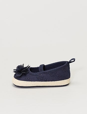 Espadrille en broderie anglaise
