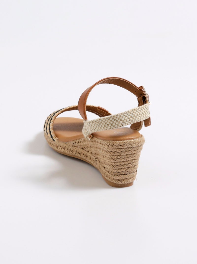 Espadrille fantaisie détails simili cuir - AFIBEL Noir - Kiabi
