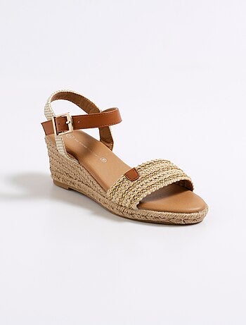 Espadrille fantaisie détails simili cuir