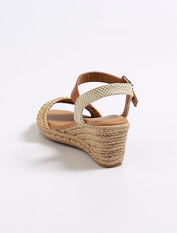 Espadrille fantaisie détails simili cuir