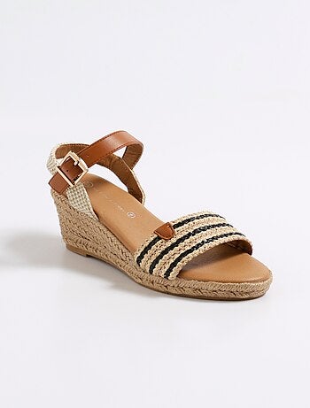 Espadrille fantaisie détails simili cuir