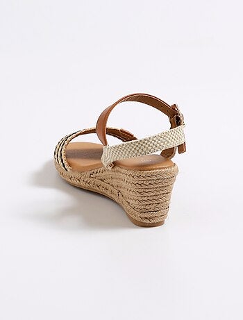 Espadrille fantaisie détails simili cuir
