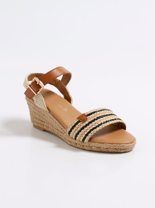 Espadrille fantaisie détails simili cuir - Kiabi