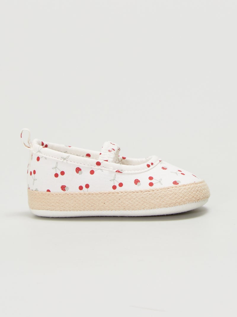 Espadrille imprimé 'cerise' Blanc - Kiabi