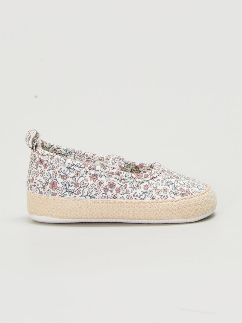 Espadrille imprimé 'fleuri' Blanc - Kiabi