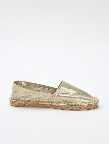 Espadrille plat dorée