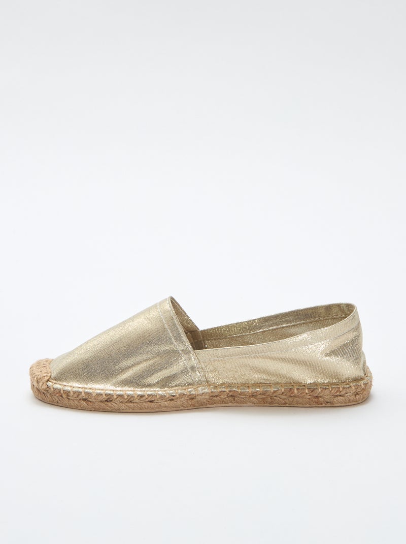 Espadrille plat dorée Jaune - Kiabi