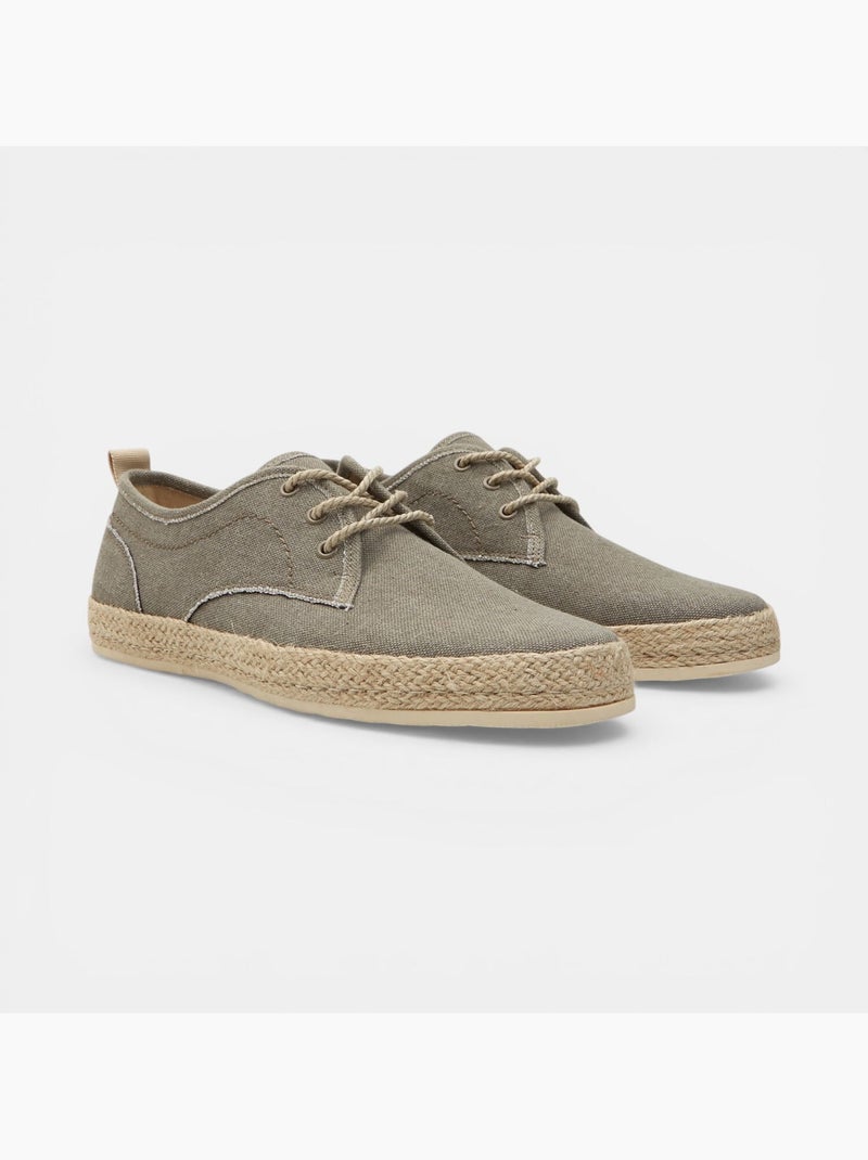 Espadrilles à lacets Bata Kaki - Kiabi
