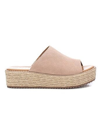 Espadrilles à plateforme pour femme en cuir