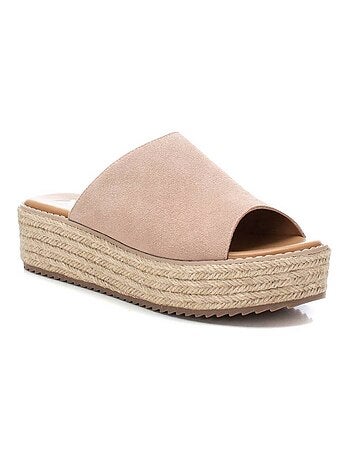 Espadrilles à plateforme pour femme en cuir