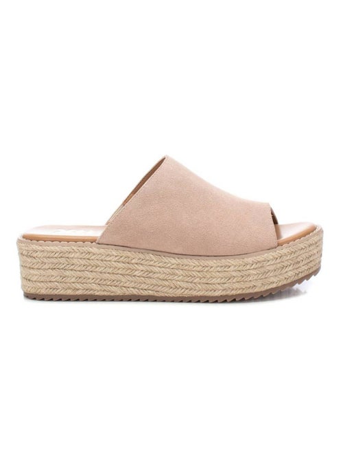 Espadrilles à plateforme pour femme en cuir - Kiabi