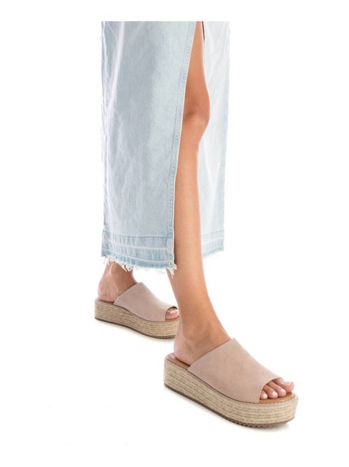 Espadrilles à plateforme pour femme en cuir - Kiabi