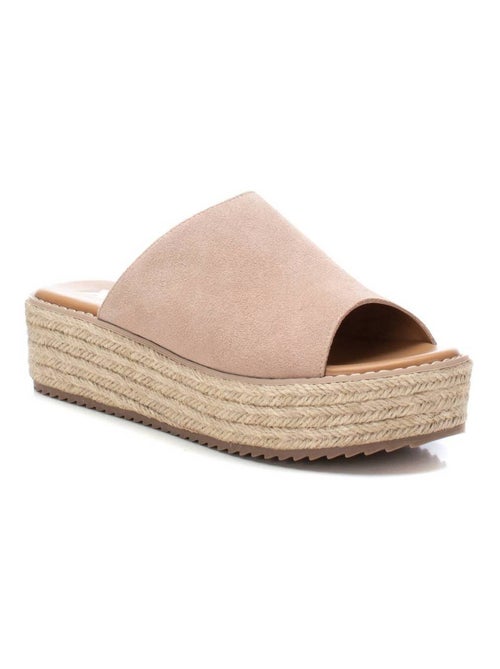 Espadrilles à plateforme pour femme en cuir - Kiabi