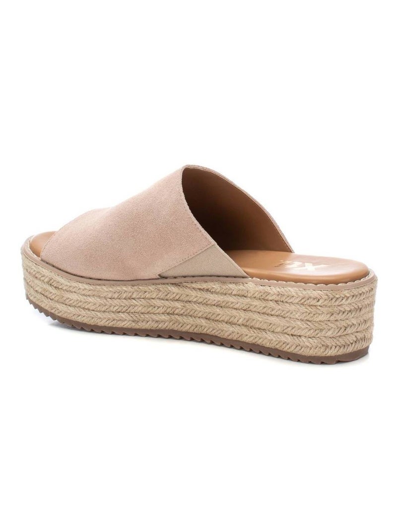 Espadrilles à plateforme pour femme en cuir Beige - Kiabi