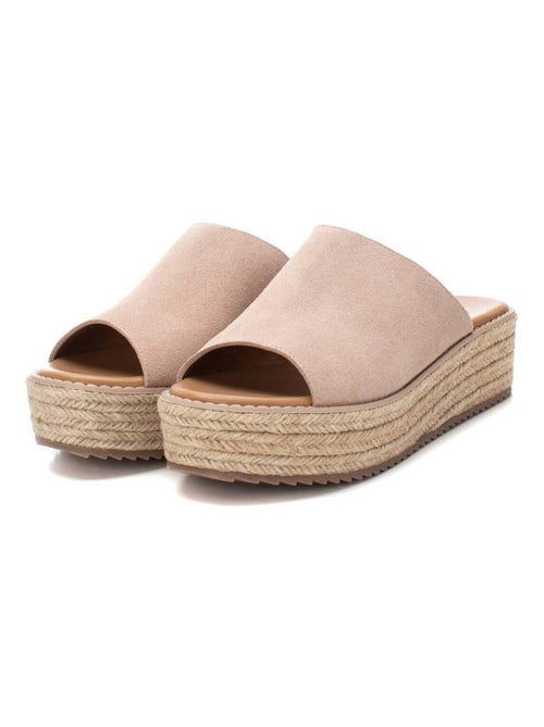 Espadrilles à plateforme pour femme en cuir - Kiabi