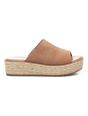 Espadrilles à plateforme pour femme en cuir