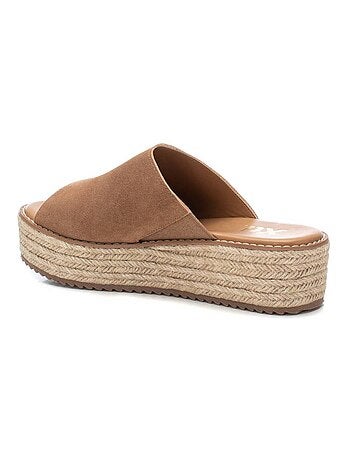 Espadrilles à plateforme pour femme en cuir