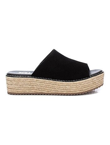 Espadrilles à plateforme pour femme en cuir