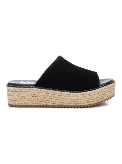 Espadrilles à plateforme pour femme en cuir - Kiabi