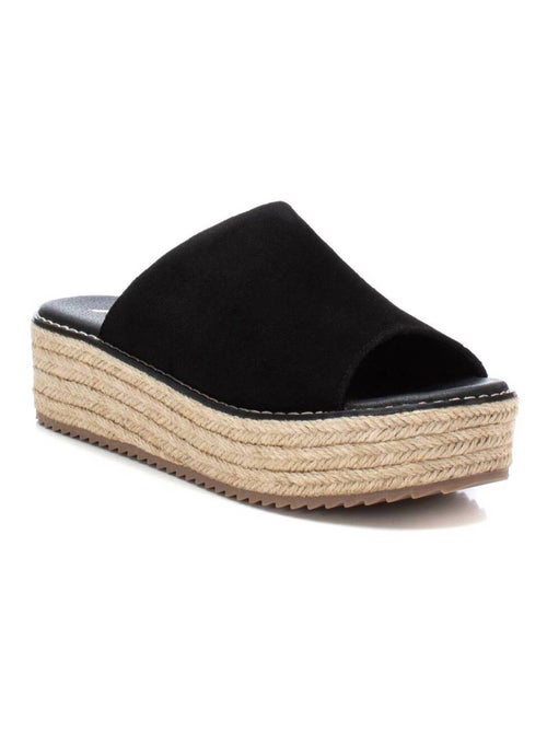 Espadrilles à plateforme pour femme en cuir - Kiabi
