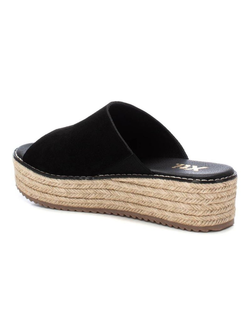 Espadrilles à plateforme pour femme en cuir Noir - Kiabi