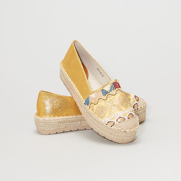 espadrille homme doré