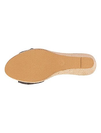 Espadrilles à talon 6 cm et bout ouvert détail nœud Isotoner