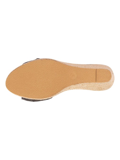 Espadrilles à talon 6 cm et bout ouvert détail nœud  Isotoner - Kiabi