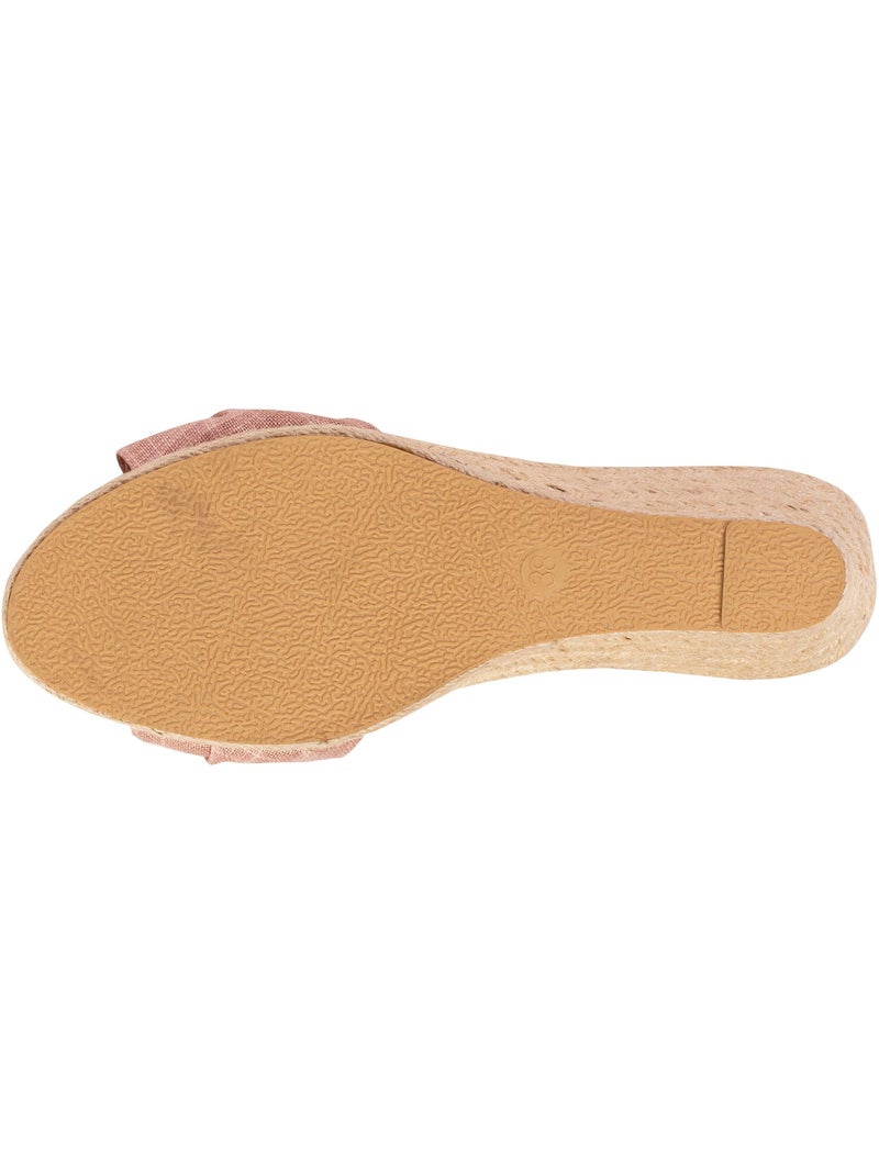 Espadrilles à talon 6 cm et bout ouvert détail nœud  Isotoner Rose - Kiabi
